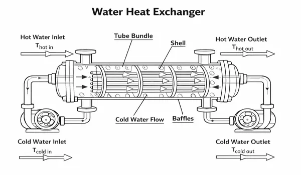 Water  heat exchanger diagram