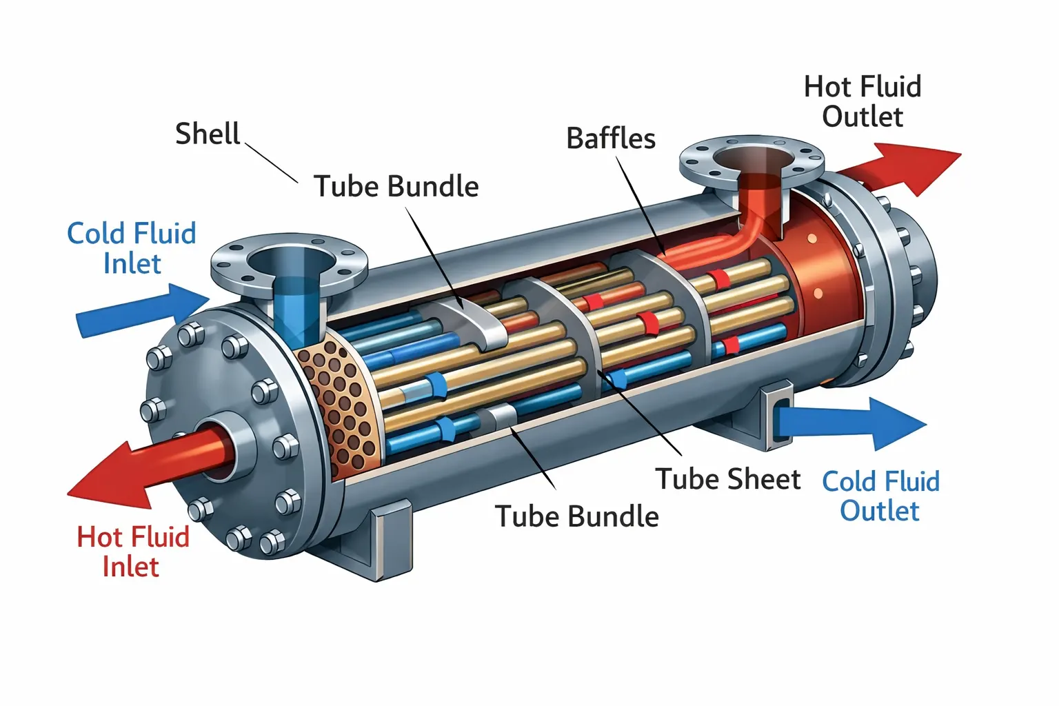 shell and tube diagram