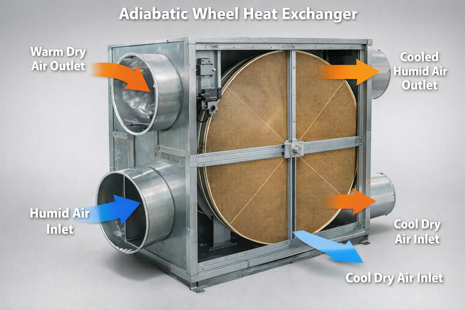Adiabatic wheel heat exchanger
